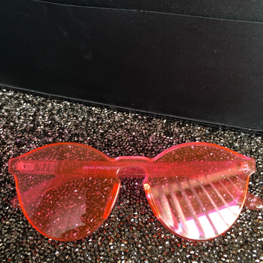Plastic fluorescent Pink Sunglasses